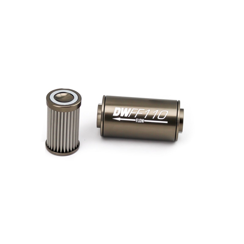 DeatschWerks 8-03-110-100K Fuel Filter 8an Female ORB Ports 110mm
