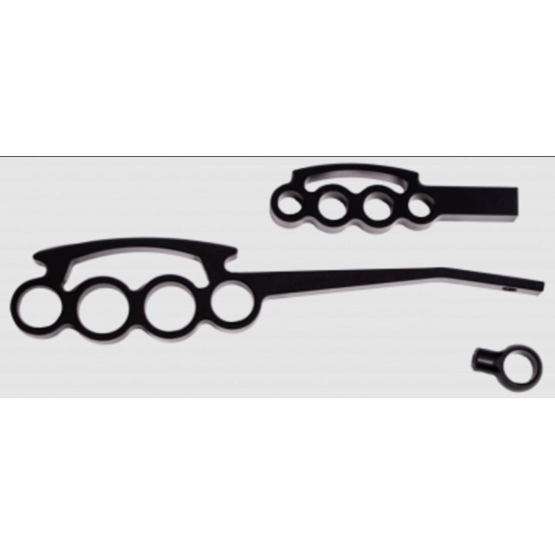 Ididit 2500300051 Billet Lever Kit Black Powder Coat Grip Style