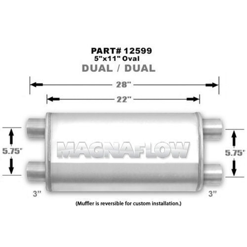 MagnaFlow 12599 Muffler   3 Dual In/Out