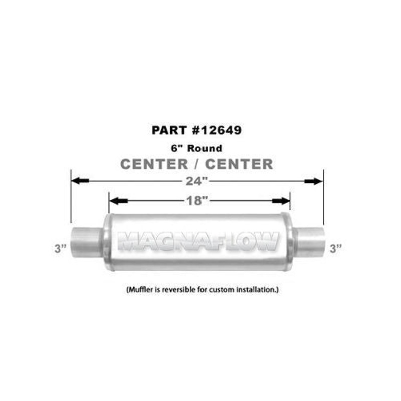 MagnaFlow 12649 Muffler 6 Round 3 Center In/Out