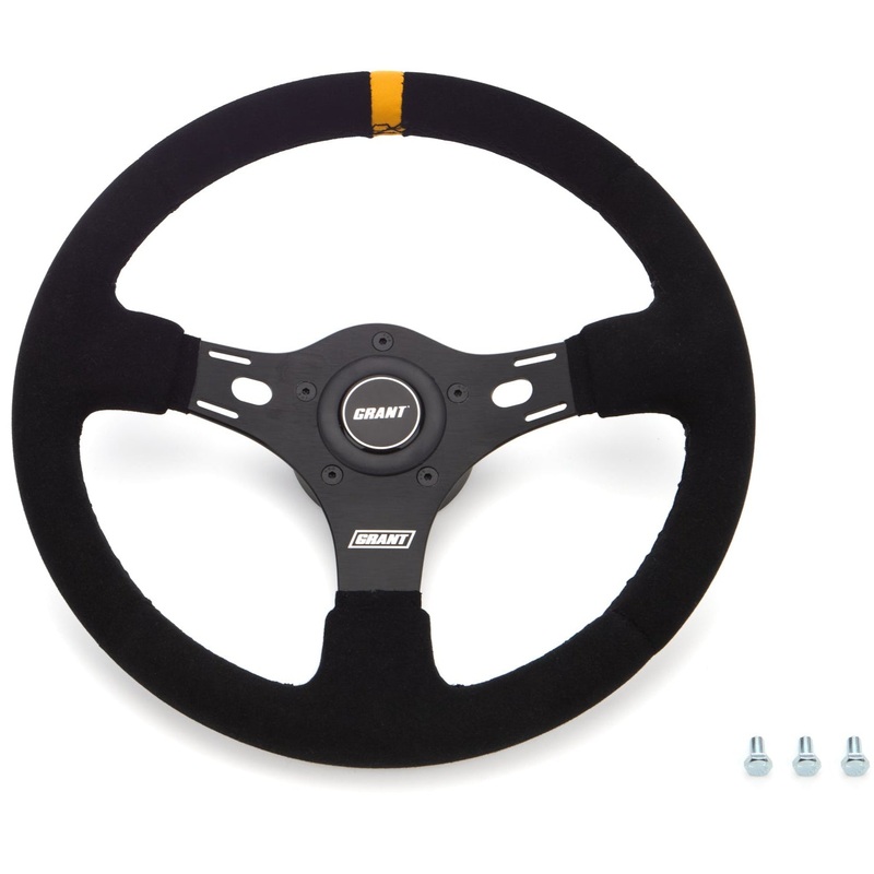 Grant 1080 Race Steering Wheel Suede 13 Yellow Stripe