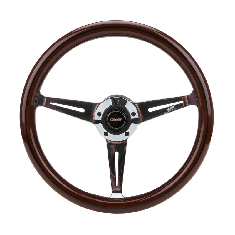 Grant 1174 Collectors Black Line Steering Wheel Mahogany Grip Polished