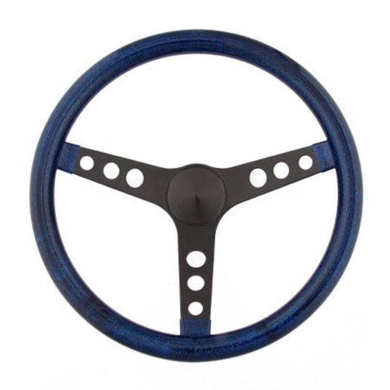 Grant Metal Flake Steering Wheel, Blue/Black 13.5