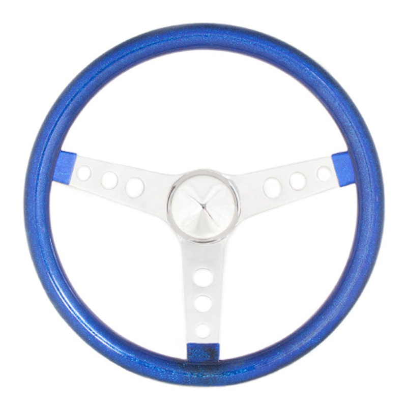 Grant Metal Flake Steering Wheel, Blue/Chrome 13.5
