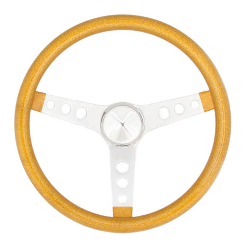 Grant Metal Flake Steering Wheel, Gold/Chrome 13.5