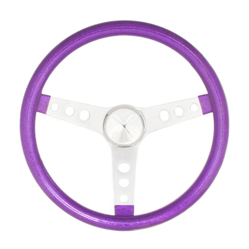 Grant Metal Flake Steering Wheel, Purple/Chrome 13.5