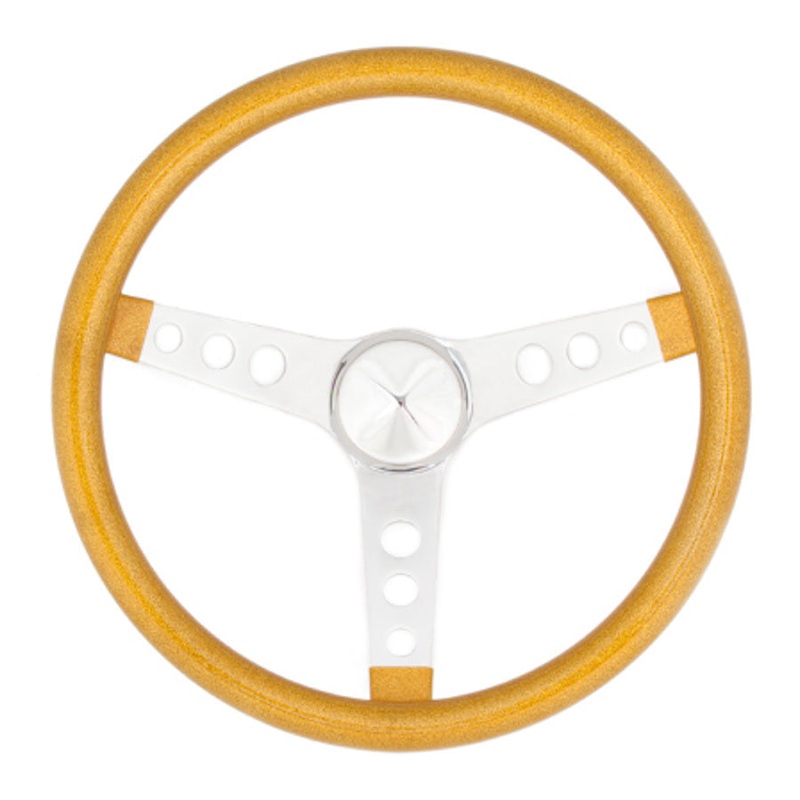 Grant Metal Flake Steering Wheel, Gold/Chrome 15