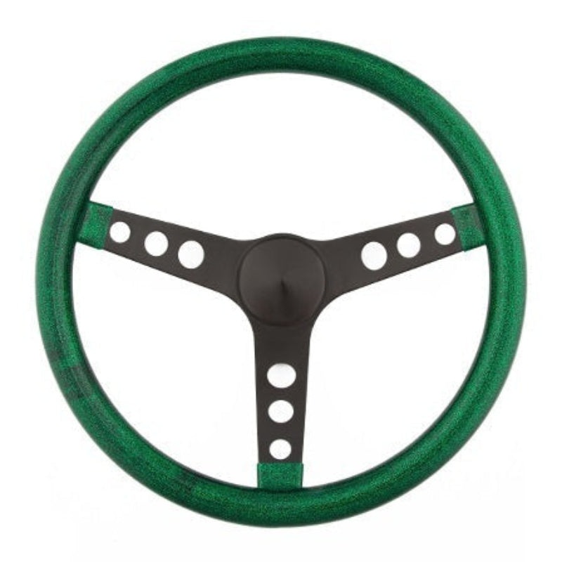 Grant Metal Flake Steering Wheel, Green/Black 15