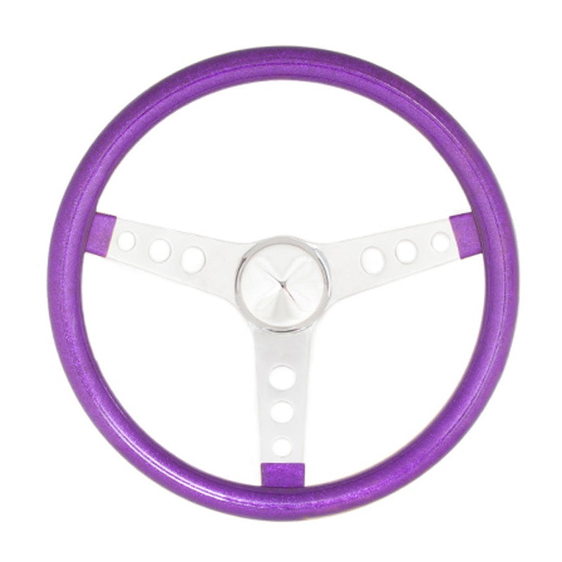 Grant Metal Flake Steering Wheel, Purple/Chrome 15