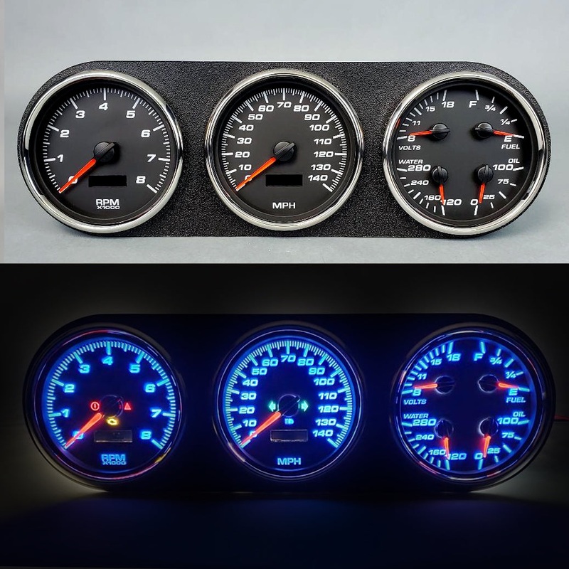 New Vintage Gauge Kit Dodge Truck 81-93 Perf II Blk