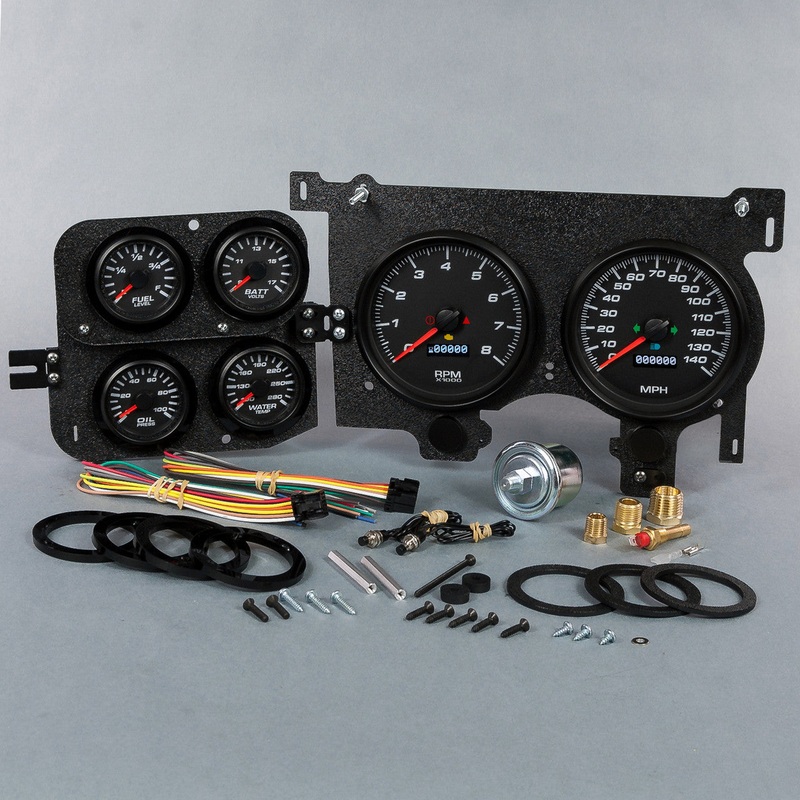 New Vintage Gauge Kit F/S Performance II 73-87 Chevy (Black)