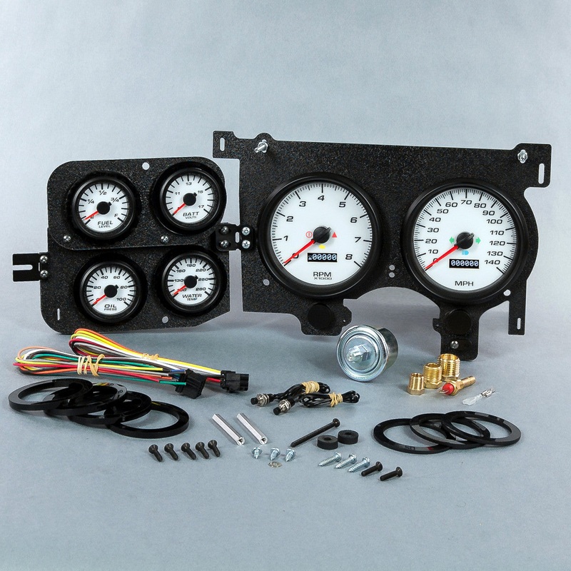 New Vintage Gauge Kit F/S Performance II 73-87 Chevy (White)