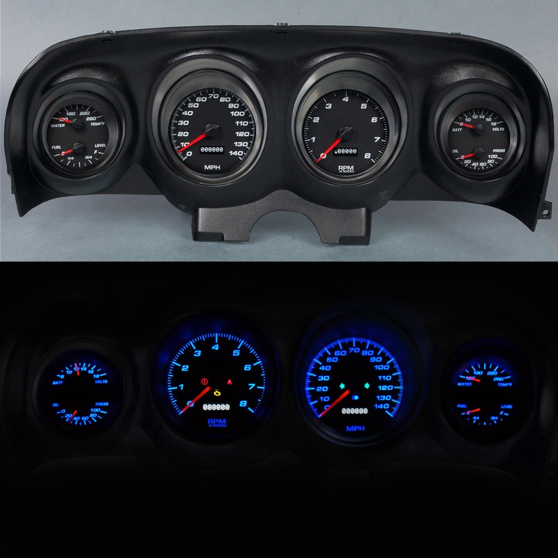 New Vintage Gauge Kit Mustang 69-70 Perf II Black
