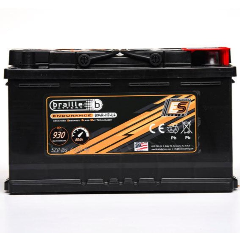 Braille 94R-H7-L4 Endurance AGM Battery 930 CCA