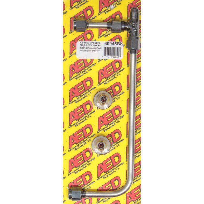 AED Performance Polished S/S 4150 Carburetor Fuel Line Kit 60945BK