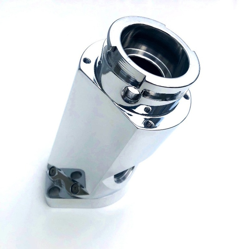 Drag Race Solutions Billet Water Filler Neck – Angled Polished