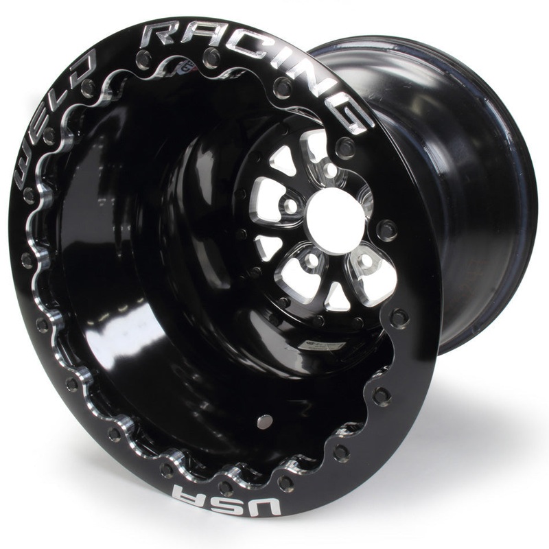 Weld Racing 16 x 16 V-Series Drag Wheel Black 5 x 4.75 5.0 BS