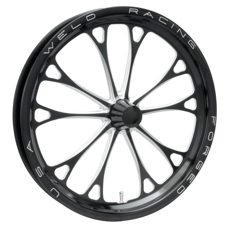 Weld Racing V-Series Front Drag Wheel Black 17 x 2.25 Anglia Mount