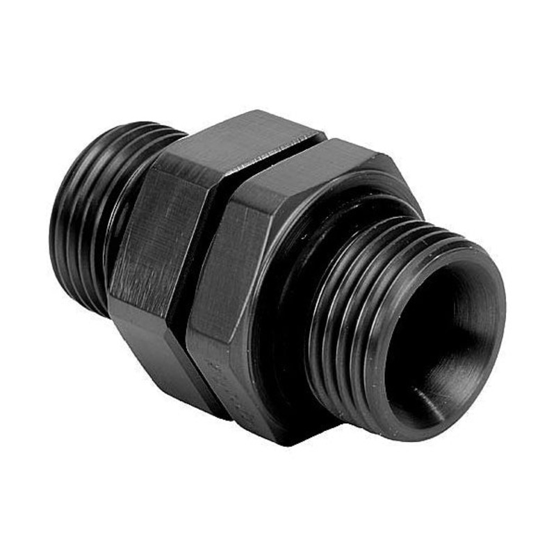 MagnaFuel #10 Straight to 3/8npt Coupler w/Jam Nut Black