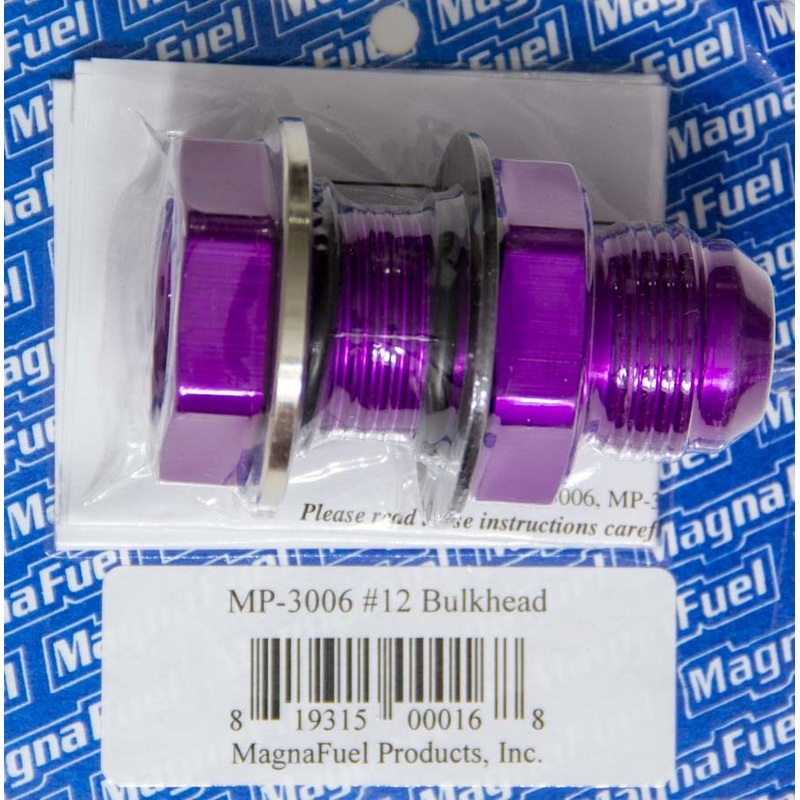 MagnaFuel #12 Straight Bulkhead Fitting