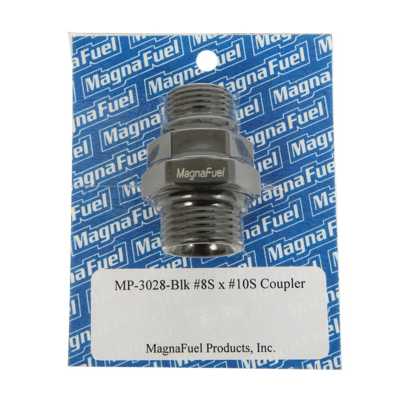 MagnaFuel Coupler Fitting, 10an to 8an Straight, Black