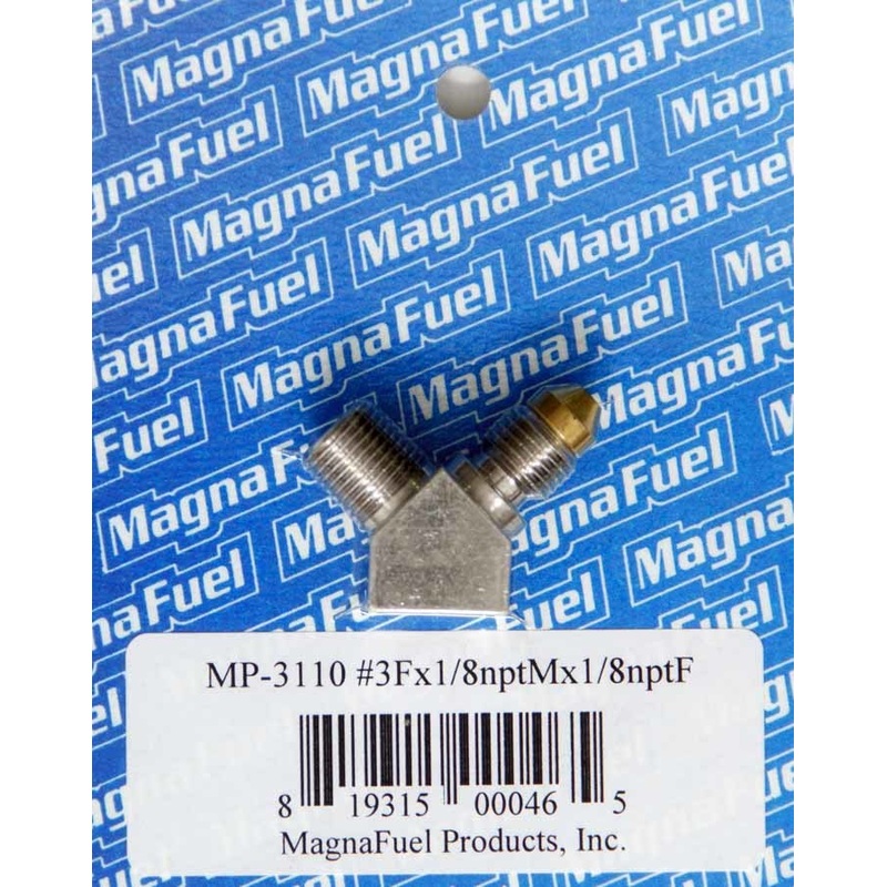 MagnaFuel Jet Adapter Fitting, #3 x 1/8in x 1/8in w/Pill