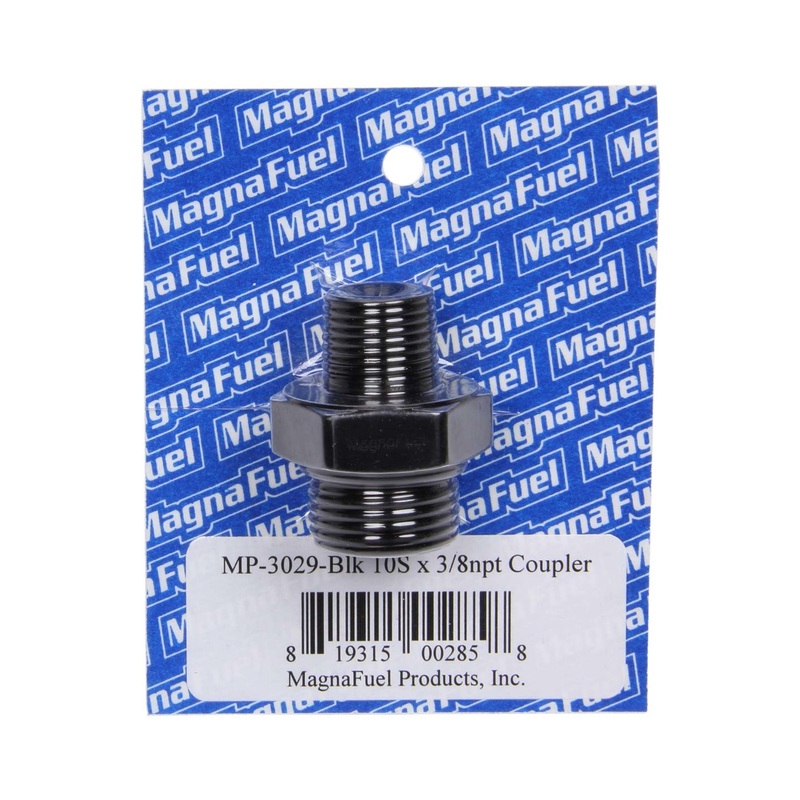 MagnaFuel Union Coupler Fitting, #10 x 3/8npt, Black