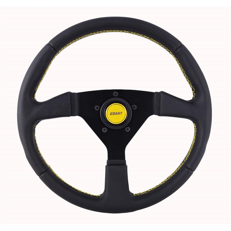 Grant Steering Wheel 13.75 Wrapped w/Yellow