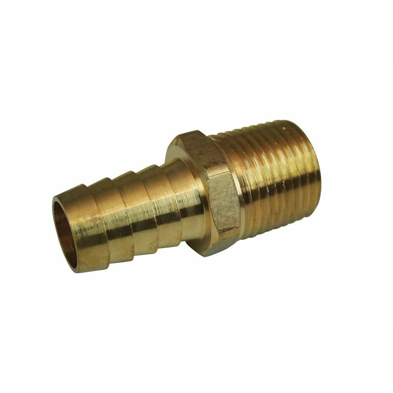 Moroso Fitting  1/2 NPT x 5/8 Barb Straight Brass