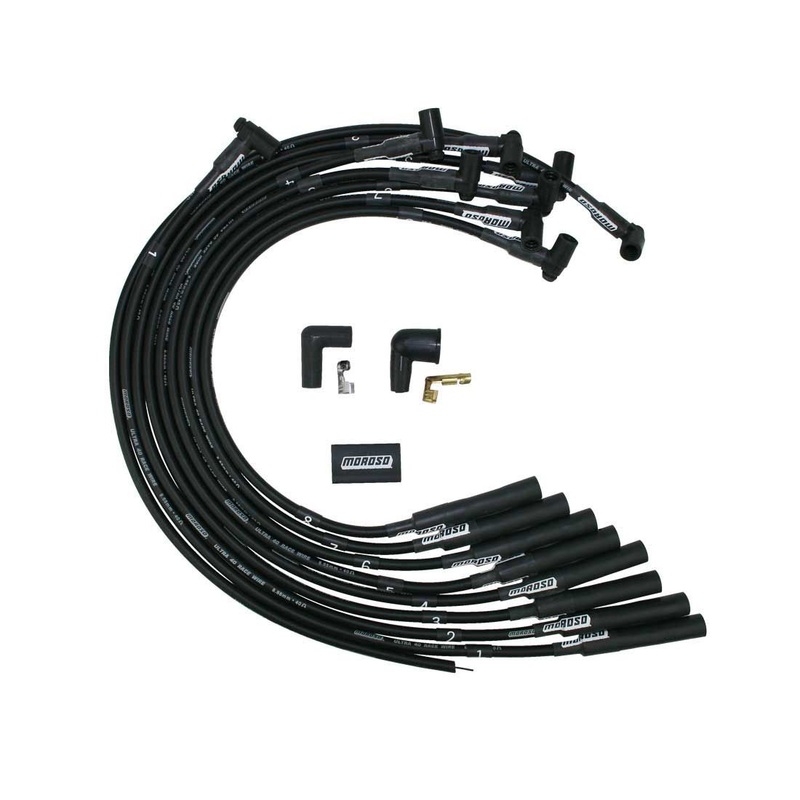 Moroso Ultra 40 Plug Wire Set BBC Over V/C HEI Black