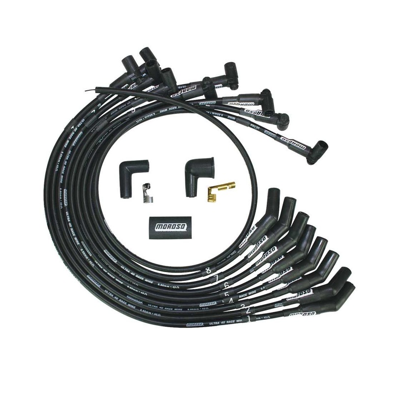 Moroso Ultra 40 Plug Wire Set SBF 302 HEI Black